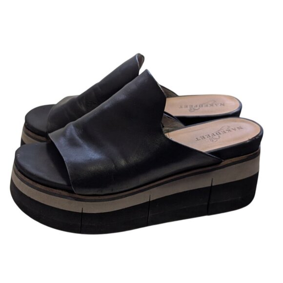 NakedFeet Flow Platform Sandals *READ* - Picture 1 of 12